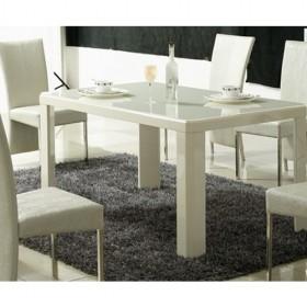 Hot Sale Creamy White Wooden Dining Table