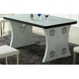 Hot Sale White And Black Graceful Dining Table