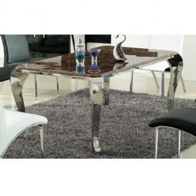 Hot Sale Black Marble And Steel Dining Table