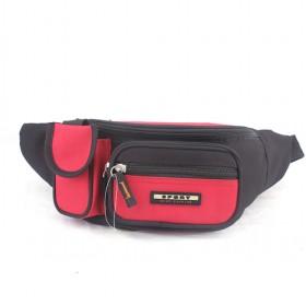 Simple Design Black And Red Security Travel Poratbale Ticket Waist Purse/ Belt Bag