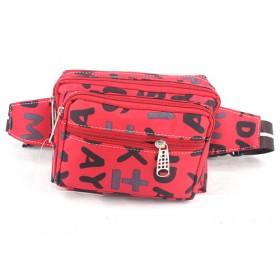 Red Nylon Waterproof Security Travel Ticket Waist Purse Pouch/ Belt Bag