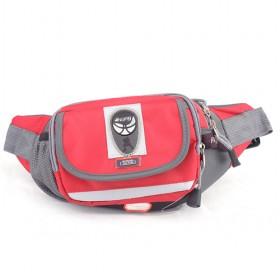 Grey And Red Nylon Waterproof Security Travel Ticket Waist Purse/ Belt Bag