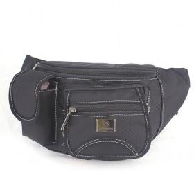 Simple Stylish Black Nylon Waterproof Security Travel Ticket Waist Purse/ Belt Bag
