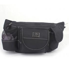 Brand New Simple Design Black Waterproof Nylon Security Travel Ticket Waist Purse Pouch/ Belt Bag
