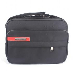 Large Volume Plain Black Rectangular Canvas Zipping Waist Bags/ Backpacks/ Messenger Bag