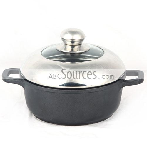 wholesale Good Quality Round 20cm Die Cast Aluminum Soup Pot For Sale