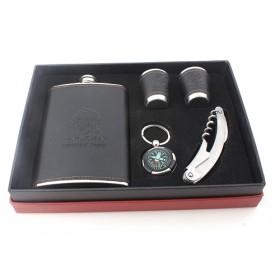 Elegant Wine Set With Hip Flask, Shot Glasses, Keychain, Cork Screw, Perfect Gift Set For Friends