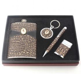 High Quality Gift Wine Set Of Alcohol Flask, Key Chain, Lighter, Pen