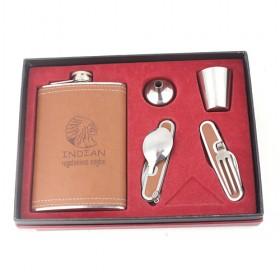 Wholesale High Quality Steel Wine Set In PU Leather, Perfect Gift Set, Wine Pot, Spoon, Fork, Shot Glass, Funnel