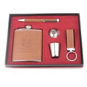 Wholesale High Quality Steel Wine Set In PU Leather, Perfect Gift Set, Wine Pot, Pen, Shot Glass, Funnel, Keychain