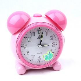 Absolute Pink Cute Plastic Alarm Clock With Double-bell