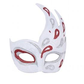 White And Red Mask, Halloween Mask, Party Mask