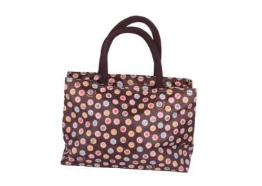 Popular Brown With Colorful Spots Decorative Mini Multifuntional Renewable Shopping Bag