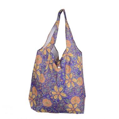 Modern Design Purple Floral Practicable And Portable Renewable Shopping Bags