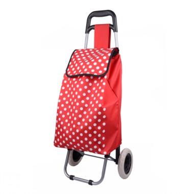 Simple Design Red Spots Decorative Renewable Non-woven Practical And Portable  Shopping Cart