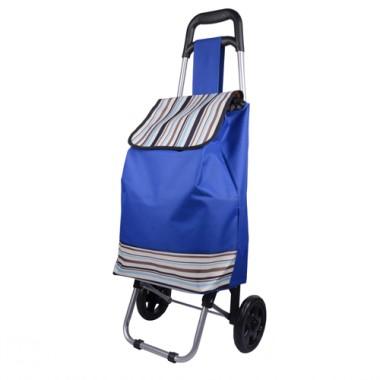 Modern Design Blue Stripes Non-woven Practical And Portable Renewable Shopping Cart