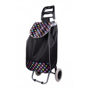 Large Size Black Spots Prints Decorative Non-woven Portable Renewable Shopping Cart