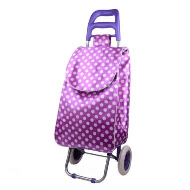 Large Size Light Purple Spots Prints Decorative Non-woven Portable Renewable Shopping Cart