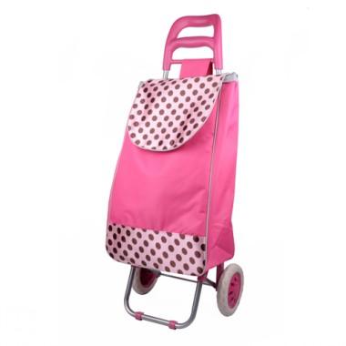Large Size Light Pink Spots Prints Decorative Non-woven Portable Renewable Shopping Cart