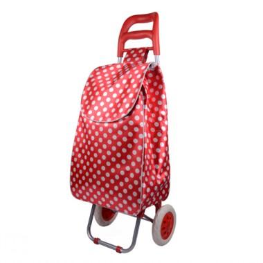 Large Size Light Red Spots Prints Decorative Non-woven Portable Renewable Shopping Cart