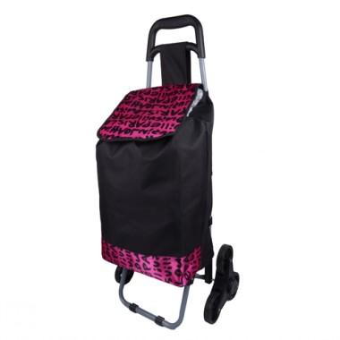 Simple Design Large Volume Black And Purple Portable Renewable Shopping Cart