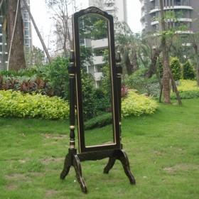 Black Wooden Frame Full-length Mirror