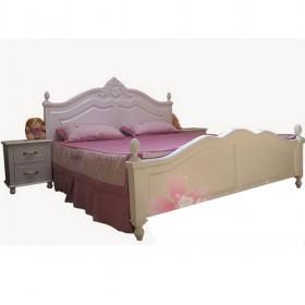 High-end Elegant Design White Wooden Bed