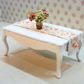 115cm Large Size White Wooden Coffee Table