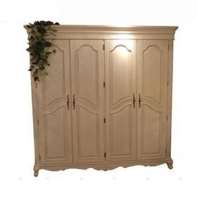 Delicated Design Creamy  White 4-door Wooden Wardrobe