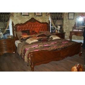 Classic Design 1.8M Wooden And Leather Bed