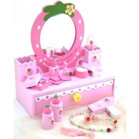 Wholesale Pink Strawberry Design Storage Box Simulation Dresser Girls' Toys