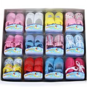 12 Pair In One Box Baby Cloth Shoes Set