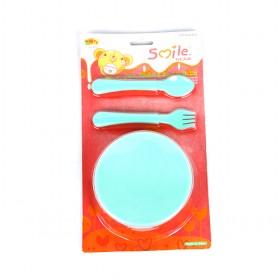 3 Pcs Tableware Set With Plate Fork And Spoon