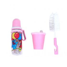 Cute Pink Cartoon Prints Insulation Feeding Bottle Set