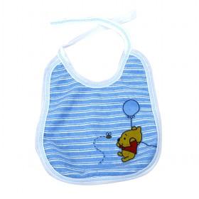 Hot Sale Blue Stripes With Cartoon Bear Prints Baby Bibs