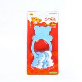 Cartoon Prints Blue Bear Plastic Baby Rattle Shake Bells