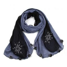 Moon Blue And Black Cotton Scarf,fashion Scarf,womens Scarf