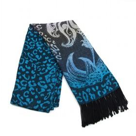 Fashuion Blue Grey And Black Floral Scarf,womens Scarf,wholesale Scarf