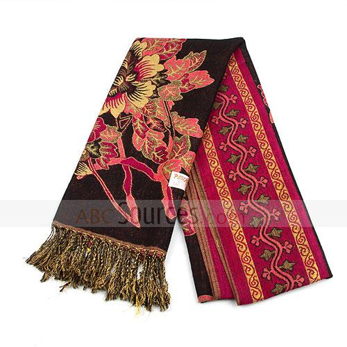 orange and black floral scarf