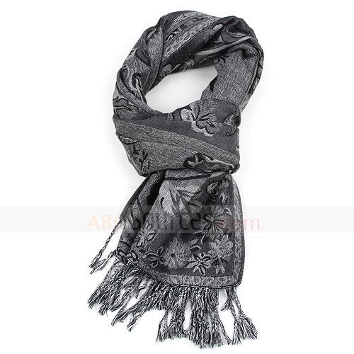 grey knitted scarf