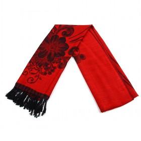 Fashuion Red And Black Floral Scarf,womens Scarf,wholesale Scarf