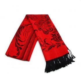 Fashuion Red And Black Floral Scarf,womens Scarf,wholesale Scarf