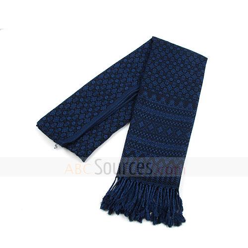 blue cotton<br />\n knitted scarf