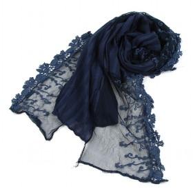 Wholesale Dull Blue Scarf,fashion Design,patchwork Scarves,women 's Shawl,fashion Shawl,polyester Scarf