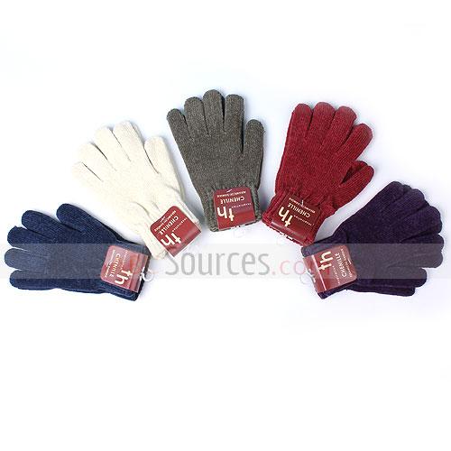 Chenille plain gloves