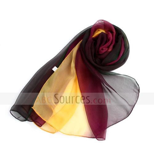 3 colors yarn scarf(yellow+purple+black)