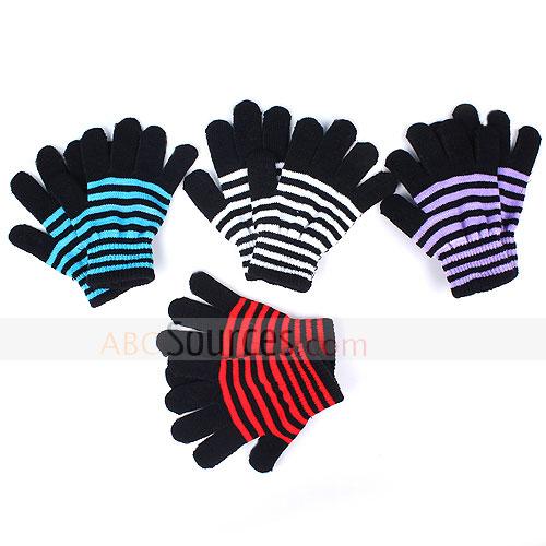 stripes womans gloves