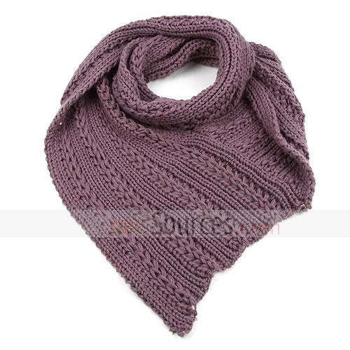 purple knitted wool bib