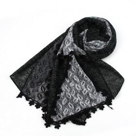 Black And White Wool Scarf