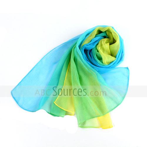 3 colors yarn scarf(blue+yellow+green)